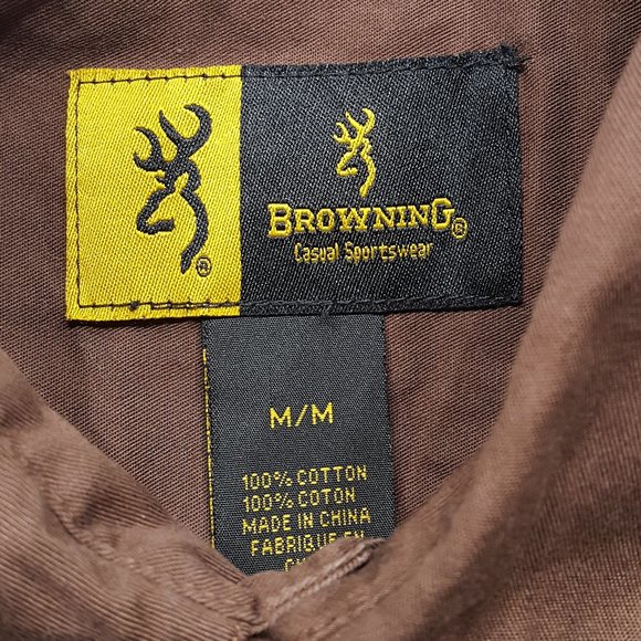 Browning Long Sleeve Casual Button Down Brown Size Med - Picture 5 of 10